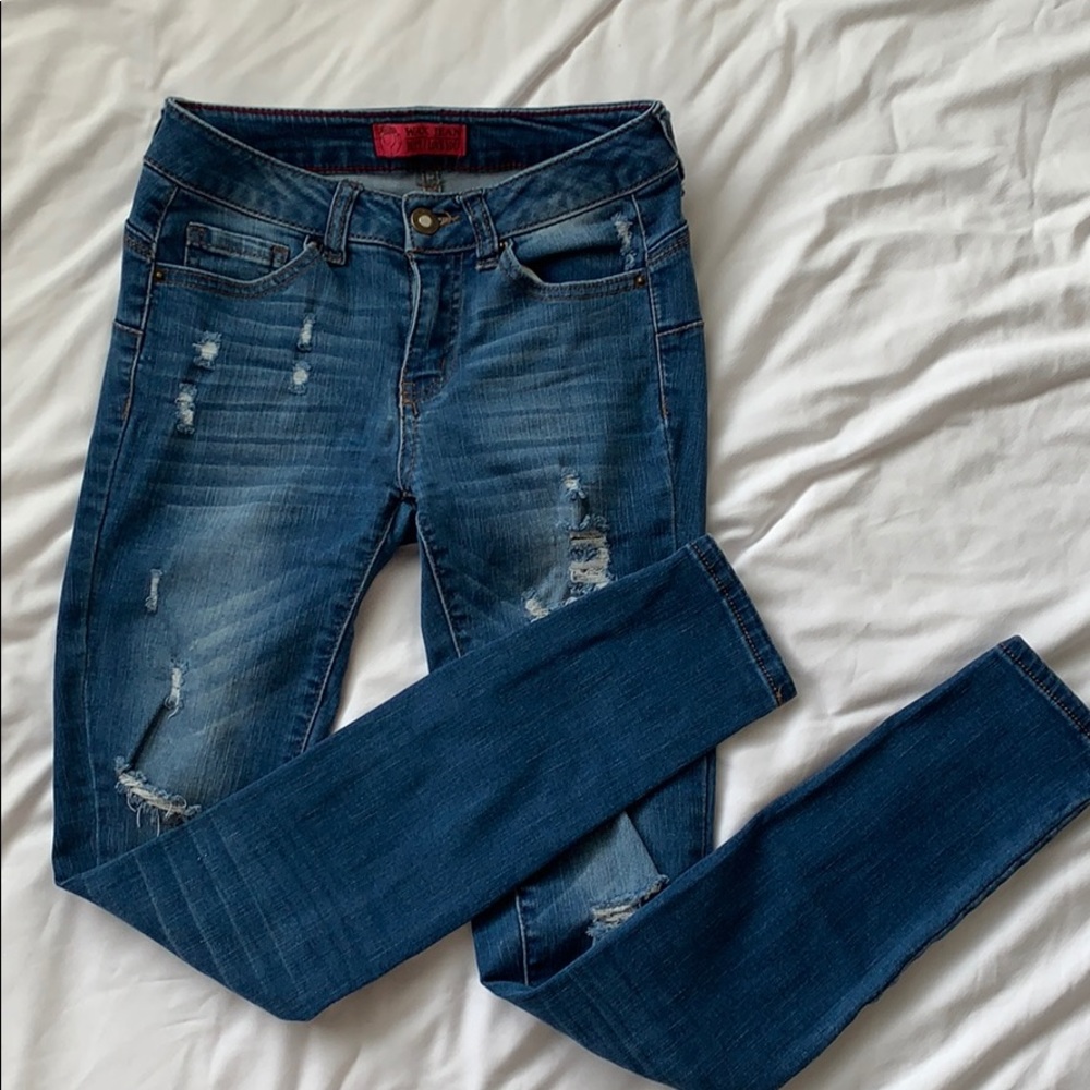 Medium wash booty lifting jeans